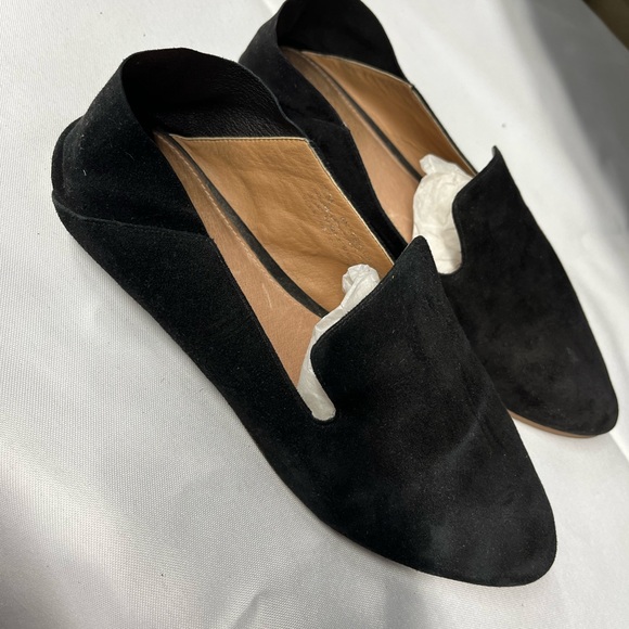 Black pointy toe suede Halogen flats - Picture 3 of 6